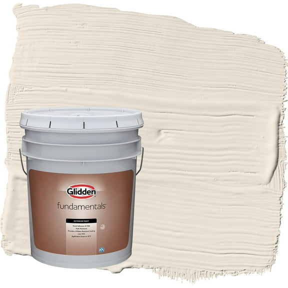 Glidden Fundamentals Moroccan Moonlight / Beige Flat Exterior Paint, 5 Gallon