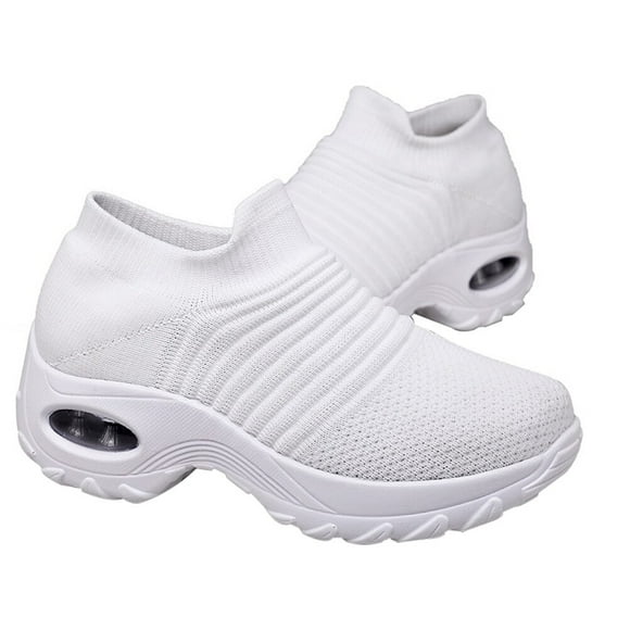 VERDANVERSE Women Running Shoes White Pu And 825Inch Air Cushioning Breathable Anti Slip 1 Pair
