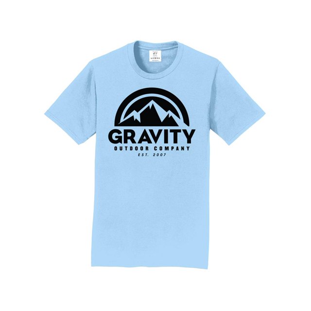 Gravity Outdoor Co. Short-Sleeve T-Shirt - Light Blue - Black Logo - Medium