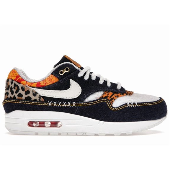 Nike Men's Air Max 1 Premium Denim Leopard Running Shoes, from StockX