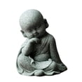 thumbnail image 4 of Bandeja de té china Escultura Decoraciones Estatuilla de monje Estatua de Buda Miniatura para mesa Meditación Decoración Accesorios al aire , Macarena  Monje Estatua de Buda, 4 of 8