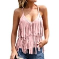 thumbnail image 2 of Women's Solid Tassel Pullover Western Style Tank Top, Summer Casual, 2 of 5