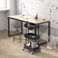 thumbnail image 4 of Rolling Utility Cart, artículos para el hogar sencillos de 3 niveles con cubo para colgar, 4 of 6