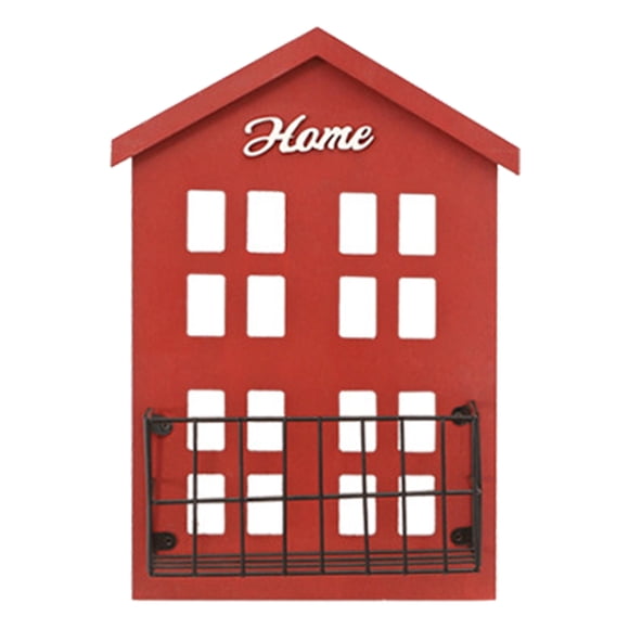 OULII Wall Mount Shelf Wood Shelves for Wall Storage in Red for Families 1Set
