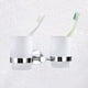 thumbnail image 5 of Vaso de vidrio doble para cepillo de dientes con soporte, portavasos de enjuague bucal para baño y baño, de acero inoxidable 304 cromado, 5 of 5