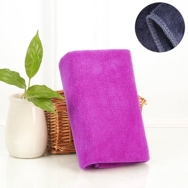 Nvzi 3 piezas de fibra ultrafina para cabello seco, multiusos, para baño, fitness, deportes, para manejar diversas situaciones sin esfuerzo. 11,81 x 27,56 pulgadas (morado mediano)