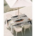 thumbnail image 3 of 52x70 Inch Outdoor Tablecloth with Umbrella Hole Zipper Rectangle Navy Bohemian Rectangular Tablecloths Outside Waterproof Geometric Boho Abstract Color Block Patio Table Cloth Cover for Picnic Party, 3 of 8