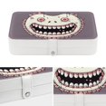 thumbnail image 4 of Tiny Teeth PU Leather Earring Holder Jewelry Organizer with Removable Compartment and Necklace Holder, Portable, 4 of 6