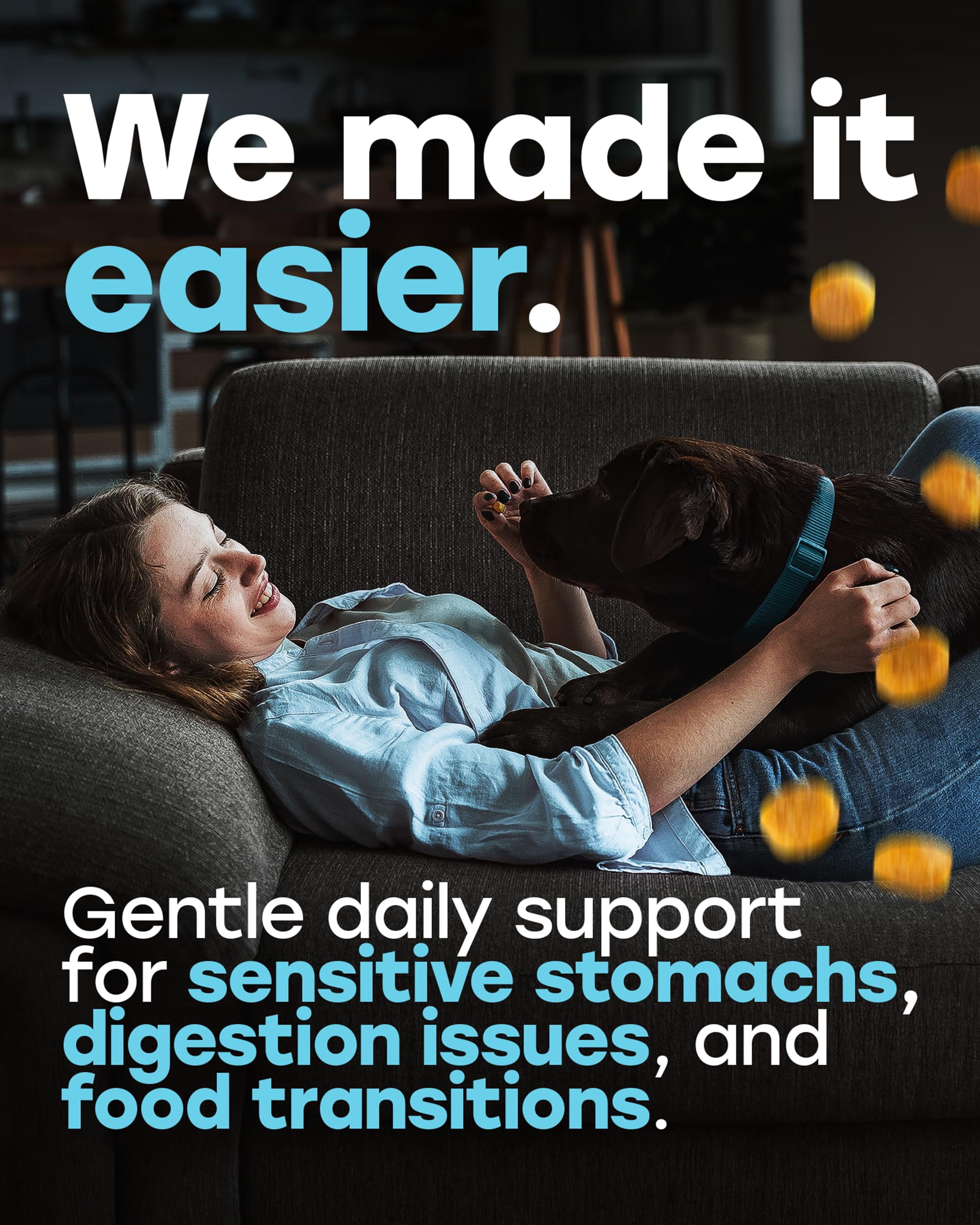 Pup Choice Probiotics for Dogs with Digestive Enzymes, Prebiotics, Fiber & Omega-3 – Gut Health & Digestion Support, Beef Flavor Soft Chews, 140 Count