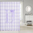 thumbnail image 2 of Manfei Purple Dreamy Bowknot Initial D Shower Curtain 72Wx84L,Classic Grid Geometric Bathroom Shower Curtain, 2 of 5