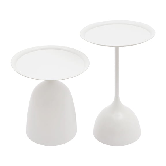 Xuthusman Modern Side Tables Nesting Tables, Round Coffee Side Table Set, Corner End Table Set, Table Bedside Set, Sofa & Console Table for Living Room Balcony Home (White)