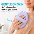 thumbnail image 5 of AIMAIAIMAI Silicone Body Scrubber, 2 Pack Shower Bath Brushes, Gray & Purple, 5 of 8