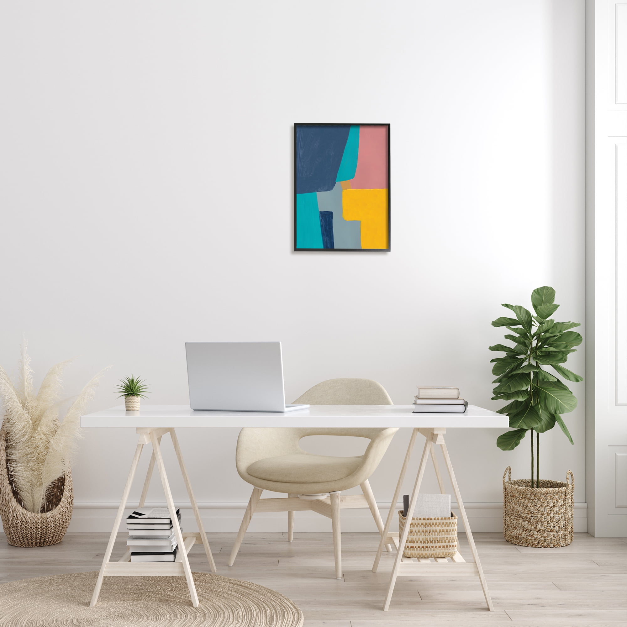 Stupell Industries Geometric Pop Abstract Shapes Pink Blue Yellow, 16 x 20, Designed by Bronwyn Baker