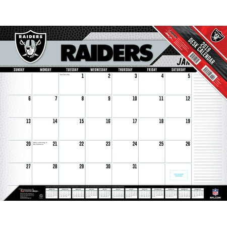 2019 22x17 Desk Calendar Raiders Walmart Com