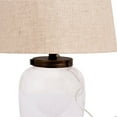 thumbnail image 6 of Woven Paths Fillable Clear Glass Table Lamp with Iron Accent and Linen Shade, 24", 6 of 9