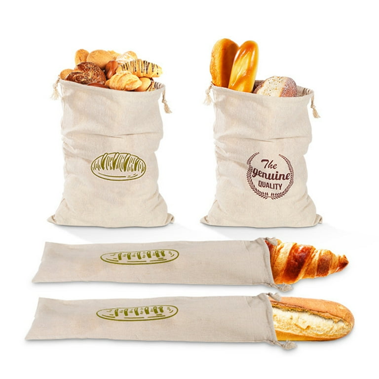 Yesbay Homemade Reusable Linen Bread French Baguette Drawstring