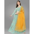 thumbnail image 3 of Janasya Women's Sky Blue Georgette Digital Floral Printed Lehenga Choli With Dupatta, 3 of 8