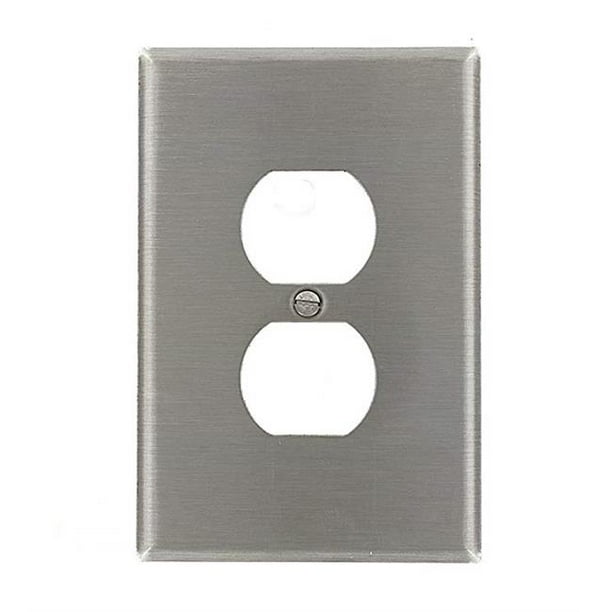 Leviton 004 84103 40 5 25 X 3 In 1 Gang Stainless Steel Duplex Oversized Wall Plate Com - Oversized Stainless Steel Wall Plates Leviton 004 84103 40 5 25 X 3 In 1 Gang Stainless Steel Duplex Oversized Wall Plate Com - Oversized Stainless Steel Wall Plates
