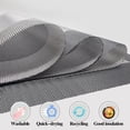 thumbnail image 3 of Howarmer Vinyl Woven Placemats for Dining Table, 12x18 Inch Rectangle Washable PVC Placemats Anti-Slip Heat Resistant Kitchen Table Mats Easy to Clean, Quick Drying - Set of 4, Silver Black, 3 of 6