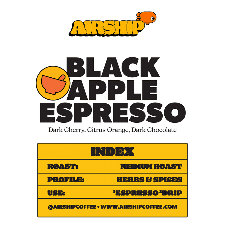 Airship Coffee Black Apple Espresso, Specialty Coffee, Medium