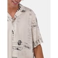 thumbnail image 4 of No Boundaries Printed Rayon Button Up Resort Shirt with Short Sleeves, Men's & Big Men's, 4 of 5