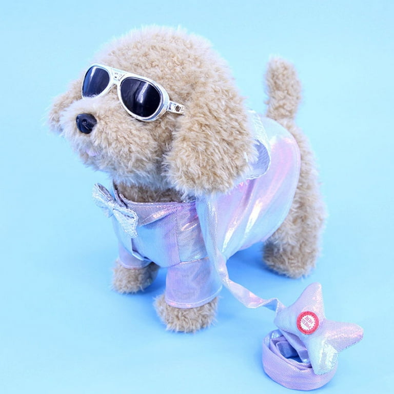 Teucfsky Children Interactive Simulation Electric Puppy Music Mechanical Dog Toy for Kids, Size: 28, Pink