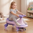 thumbnail image 4 of Gymax High Bounce Wiggle Car for Kids Swing Car Indoors & Outdoors for Toddlers Kids Pink & Purple, 4 of 10