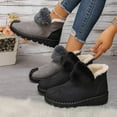 thumbnail image 4 of XIMIN Women Fuzzy Snow Boots Wide Width High-Top Winter Boots Suede Casual Shoes Lace Up Warm Comfortable Outdoor Fur Faux Lined Ankle Booties, 4 of 7