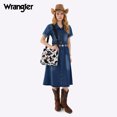 thumbnail image 6 of Wrangler Western Women Crossbody Bucket Purse Large Leather Shoulder Bag with Adjustable Strap, COW-Black, 6 of 7