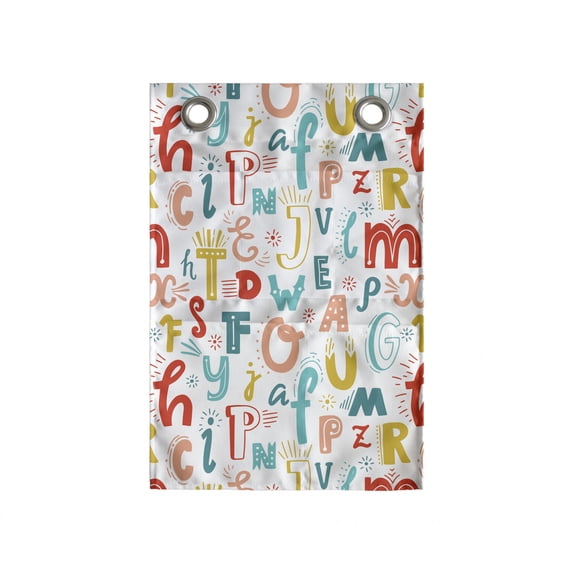 Letters Hanging Pocket Organizer, Colorful Alphabet Uppercase and Lowercase Characters, Printed Polyester Storage Bag with Pockets, 14" x 20", Multicolor