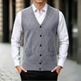 thumbnail image 6 of Hrsba Cardigan Sweaters for Men,Solid Color Button Knit Sweater Vest with Pockets for Fall, 6 of 6
