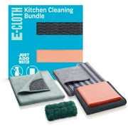 E-Cloth Kitchen Microfiber Cleaning Supplies Bundle for Kitchen, Sink, Dish and Stainless Steel Pot & Pans, 5 Pieces