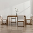 thumbnail image 6 of Guyou Mid-Century Modern Dining Chair Set of 2, Farmhouse Linen Upholstered Kitchen Chairs, Wooden Armless Dining Side Chairs for Dining Room Living Room, Beige, 6 of 11