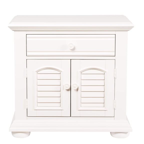 Bowery Hill 2 Door 1 Drawer Nightstand in White