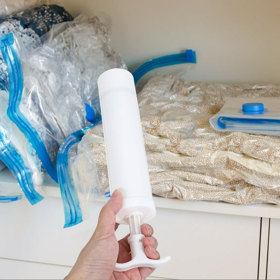 MOKKHNB Hand Held Vacuum Pump For Home Use And Travel 1Set White Pvc Compression Bags Air Removal