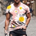 thumbnail image 2 of IROINNID Men's Floral Printed Slim Fit Short Sleeve Easy Care Round Neck T-shirt, 2 of 5