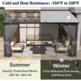 thumbnail image 3 of Kullavik Outdoor Lean to Gazebo 10x26FT, Hardtop Wall Mounted Gazebo with Sloping Sun Panel Roof, Awnings for Patio with Metal Frame, Double Curtains for Garden, Lawn, Backyard Deck, Grey, 3 of 7