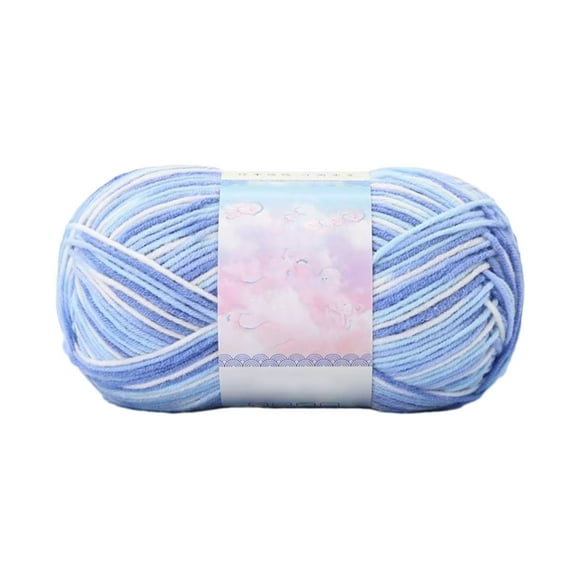YoGold Crochet Yarn Multi-Colored Acrylic Knitting Hand Knitting Weaving Yarn Crochet Thread Milk Cotton Wool Yarn Tie Dyes Color Thick Wool Yarn For Knitting Crochet Blue