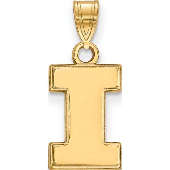 14K Yellow Gold 14Ky Logoart University Of Illinois Small Pendant (19 X 9) Made In United States 4y002uil