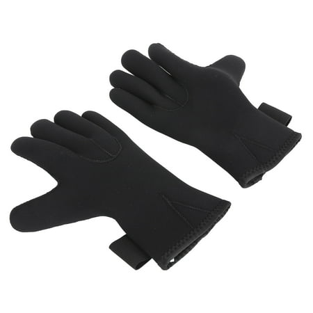 Rupoun Premium Black Diving Gloves Neoprene Scratch Proof Abrasion Resistant Underwater Swimming Snorkeling Fishing Surfing Wetsuit Gloves 5mm / 0.2 inches Unisex Size S (2 Count)