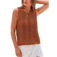 thumbnail image 3 of Shine Up Knit Tank Tops for Women Beach Vacation Clothes Summer Casual Crochet Tops Vest, 3 of 4