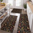 thumbnail image 2 of Red Mushroom Leaf Black Pattern Kitchen Rugs Sets Of 3,Kitchen Runner Rugs Non Skid Washable,Decorative Kitchen Floor Mats for Kitchen,Sink,Laundry,17"x30"+ 17"x47" + 17"x59", 2 of 6