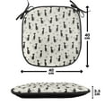 thumbnail image 4 of Cats Chair Seating Cushion, Repetitive Animal Pattern with Spiral Motifs Meow Purr Kittens, Soft Seat Pads for Office with Anti-slip Backing, 16"x16", Black and Eggshell, by Ambesonne, 4 of 5