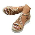thumbnail image 3 of Fukaraa Wide Width Platform Wedge Sandals Women Low Heel Non-Slip Summer Bohemian, 3 of 9