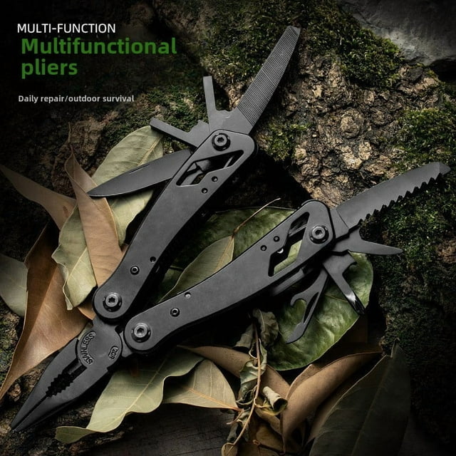 Lightweight Stainless Steel Multi-Tool Plier: Compact Foldable Design with Scissors, Knife & Extendable Function – Ideal for Camping, Hiking & Outdoor Emergencies, Portable Pocket-Sized Essential