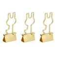 thumbnail image 2 of 100 Uds Clips de carpeta de conejito mango bonito dorado abrazaderas de carpeta pequeñas multifunción de Metal duradero para documentos bolsas ropa, 2 of 8