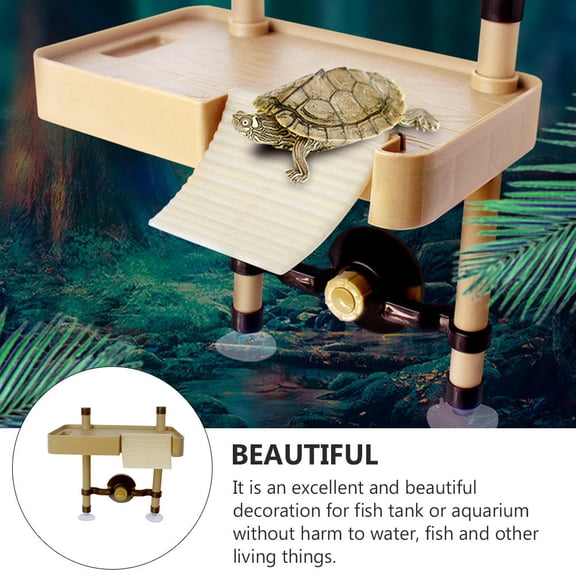WASHWEPE Turtle Resting Platform Assorted Color for Aquarium Fish Tank 1Pc 8.7x7.9in