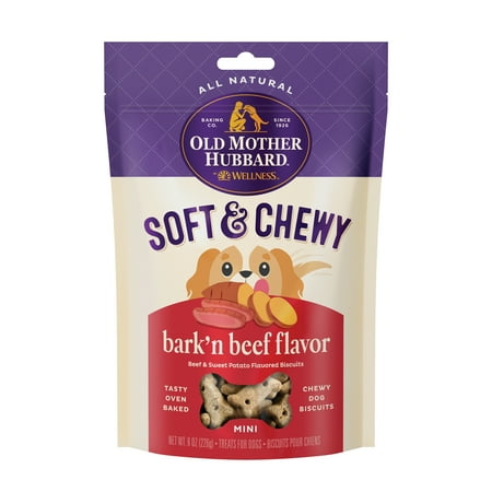 Old Mother Hubbard by Wellness Soft & Tasty Beef & Sweet Potato Natural Mini Biscuits Dog Treats  8 oz bag