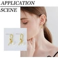 thumbnail image 5 of 40Pcs Alloy Stud Earring Findings with Horizontal Loops & Steel Pins Knot with 80Pcs Plastic Ear Nuts Light Gold 22.5x8mm Hole: 1.5mm Pin: 0.7mm, 5 of 5