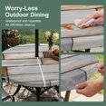 thumbnail image 5 of Round Outdoor Tablecloth with Umbrella Hole and Zipper, Brown Grey Vintage Tablecloth with Elastic Waterproof, Retro Farmhouse Elegant Pastoral Patio Table Covers for 31" - 35" Picnic Pool Tables, 5 of 9